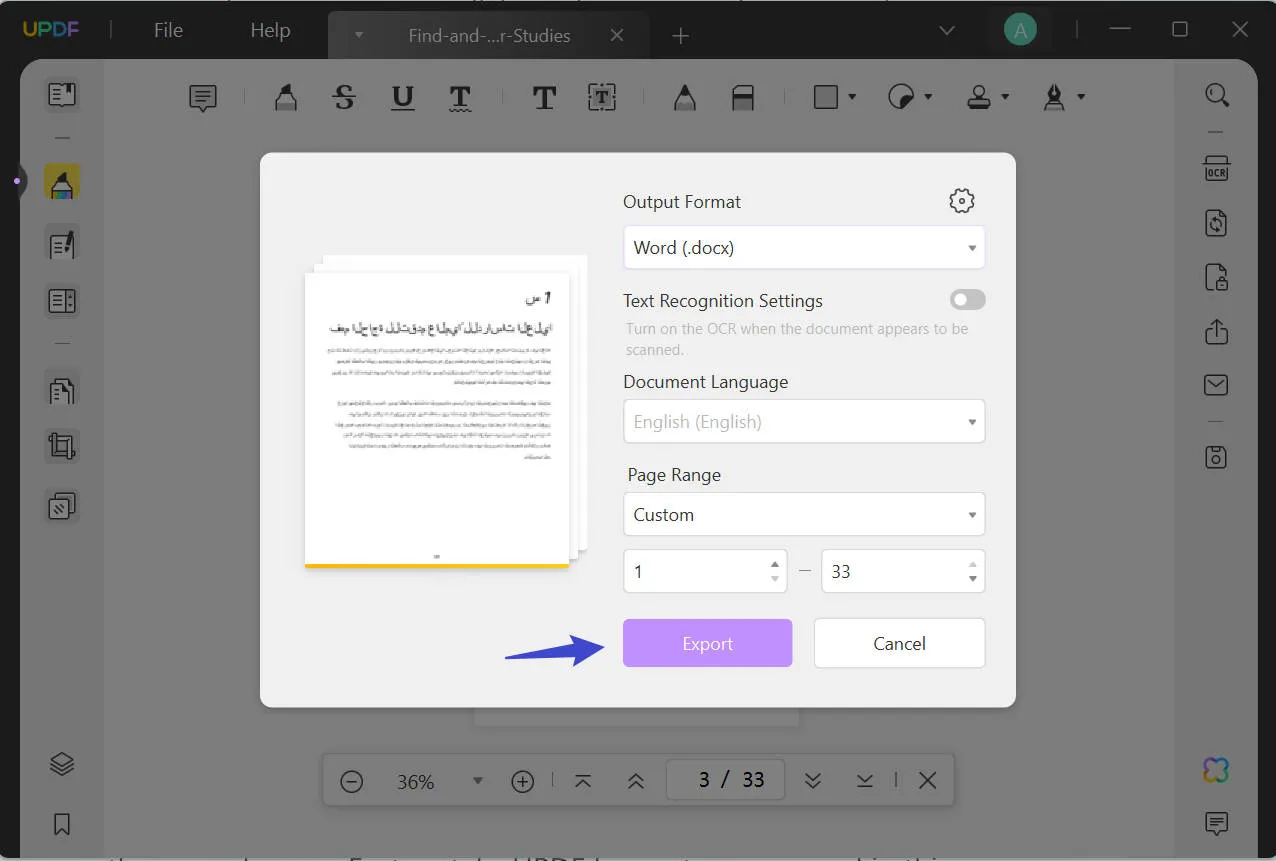 Cara Mengonversi PDF Arab ke Word Langkah Mudah UPDF