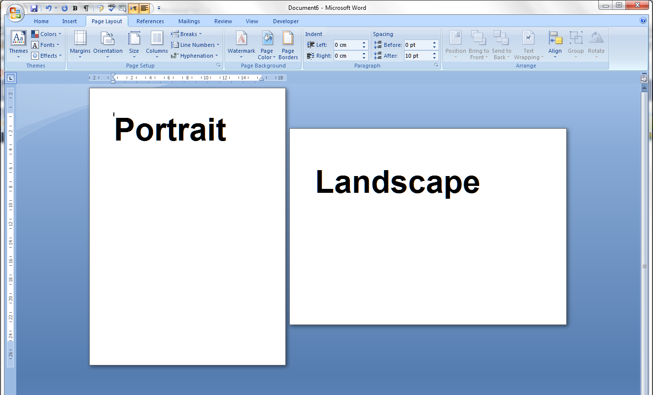 Microsoft Word Landscape Format What Is Page Orientation In MS Word
