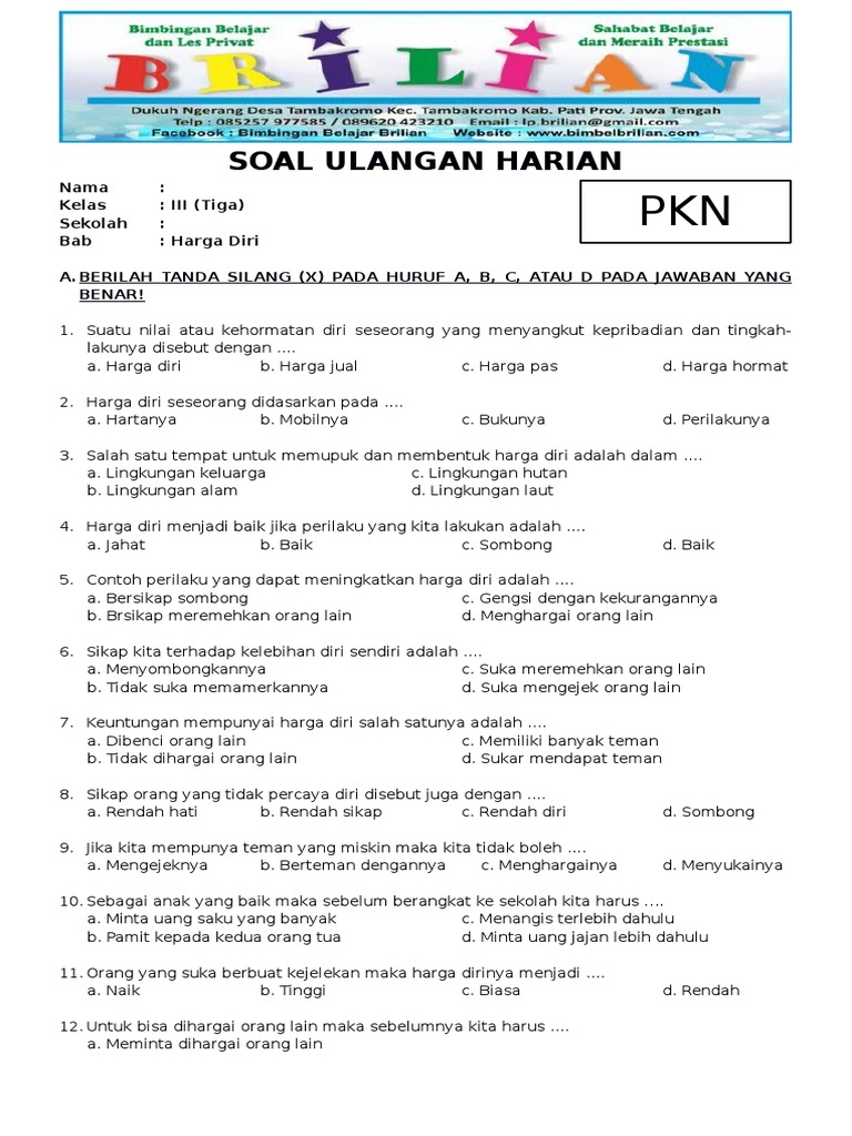 5 Contoh Soal PKN Kelas 3 SD Semester 1 Wajib Dikuasai Sebelum UTS 2026 5 Contoh Soal PKN Kelas 3 SD Semester 1 Wajib Dikuasai Sebelum UTS 2026