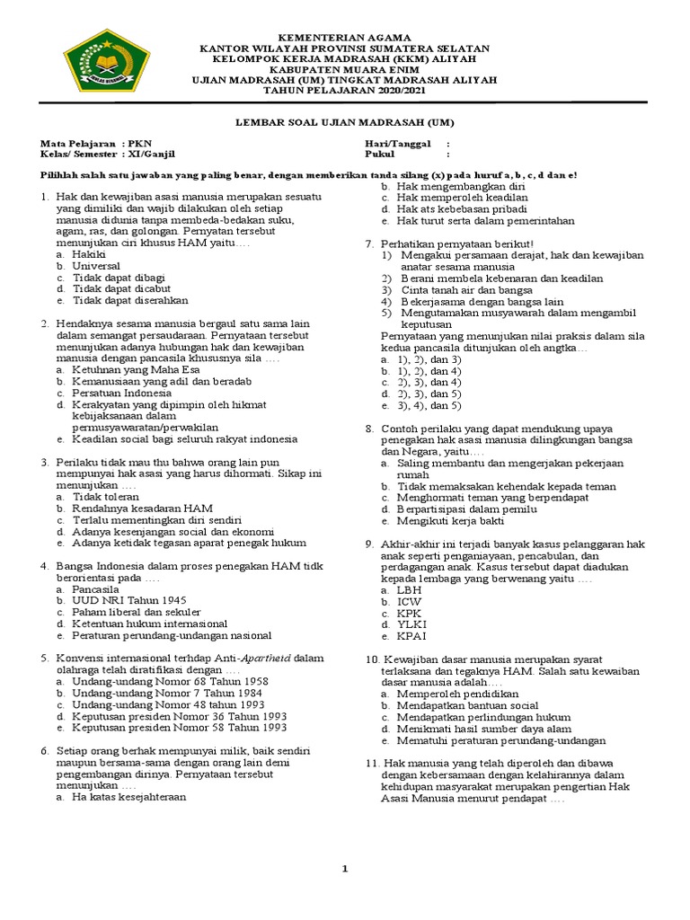 5 Contoh Soal PKN Kelas XI Semester 1 Part 2 yang Wajib Kamu Kuasai Sebelum Ujian 5 Contoh Soal PKN Kelas XI Semester 1 Part 2 yang Wajib Kamu Kuasai Sebelum Ujian