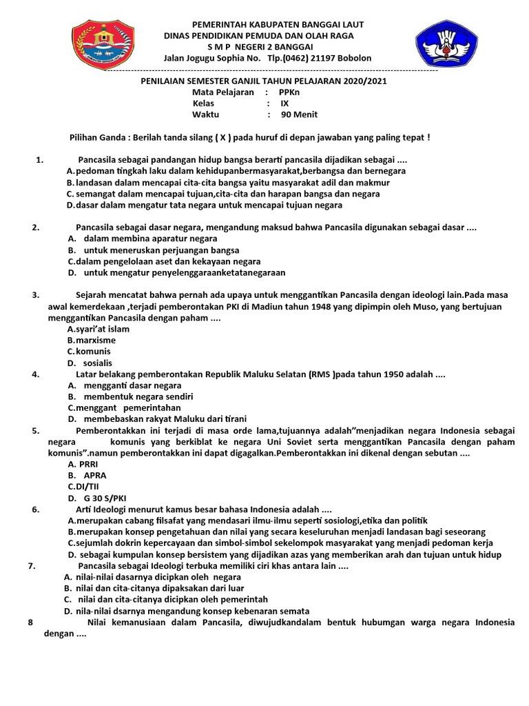 5 Contoh Soal PKN Semester 1 Kelas 9 yang Sering Muncul, Wajib Tahu Sebelum Ujian 5 Contoh Soal PKN Semester 1 Kelas 9 yang Sering Muncul, Wajib Tahu Sebelum Ujian