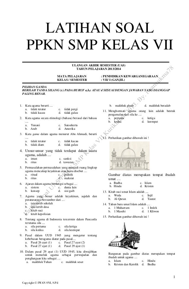 7 Contoh Soal PKN MTs Kelas 7 Semester 1 yang Wajib Dikuasai Sebelum Ulangan 2026 7 Contoh Soal PKN MTs Kelas 7 Semester 1 yang Wajib Dikuasai Sebelum Ulangan 2026