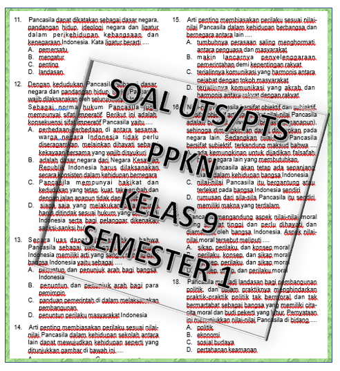 Soal dan Kunci UTS PTS PPKN Kelas 9 Semester 1 - Kherysuryawan id
