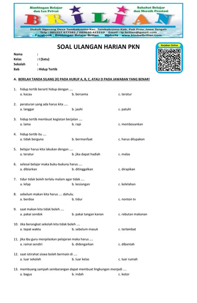 Akhirnya Ada Kumpulan Contoh Soal PKN SD Kelas 3 Semester 1 Lengkap dengan Kunci Jawaban untuk Hadapi Ujian 2026