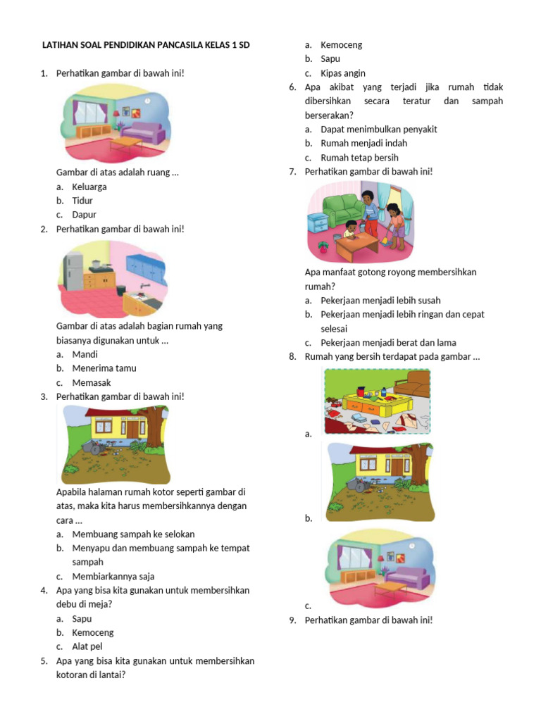 Latihan Soal Pancasila Kelas 1 SD PDF