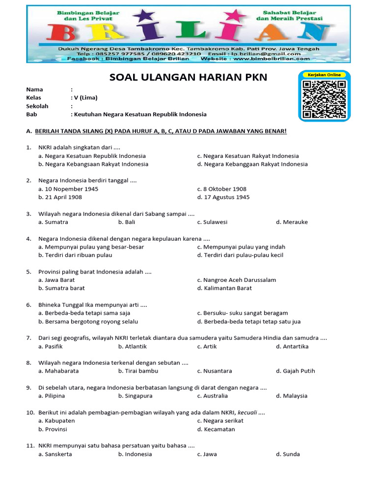 Terbukti! 7 Contoh Soal PKN Tema 1 Kelas 5 yang Wajib Dikuasai Sebelum Ujian Besok Terbukti! 7 Contoh Soal PKN Tema 1 Kelas 5 yang Wajib Dikuasai Sebelum Ujian Besok