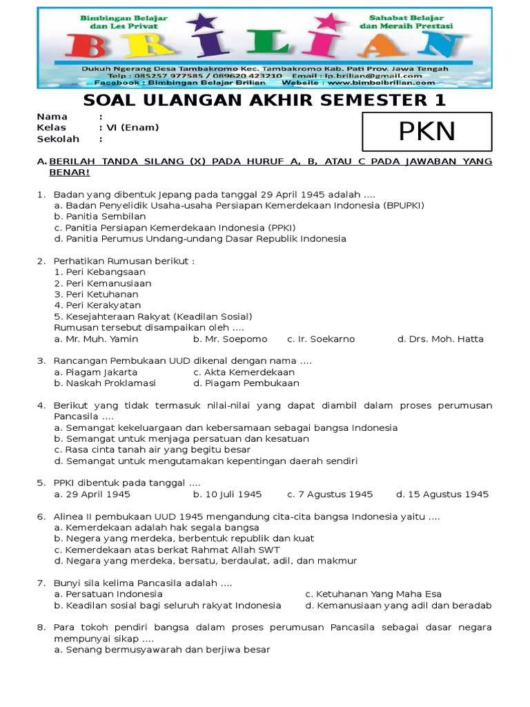 3 Contoh Soal PKN Kelas 6 Sem 1 Tentang Proses Pemilu 2026 yang Paling Sering Keluar 3 Contoh Soal PKN Kelas 6 Sem 1 Tentang Proses Pemilu 2026 yang Paling Sering Keluar