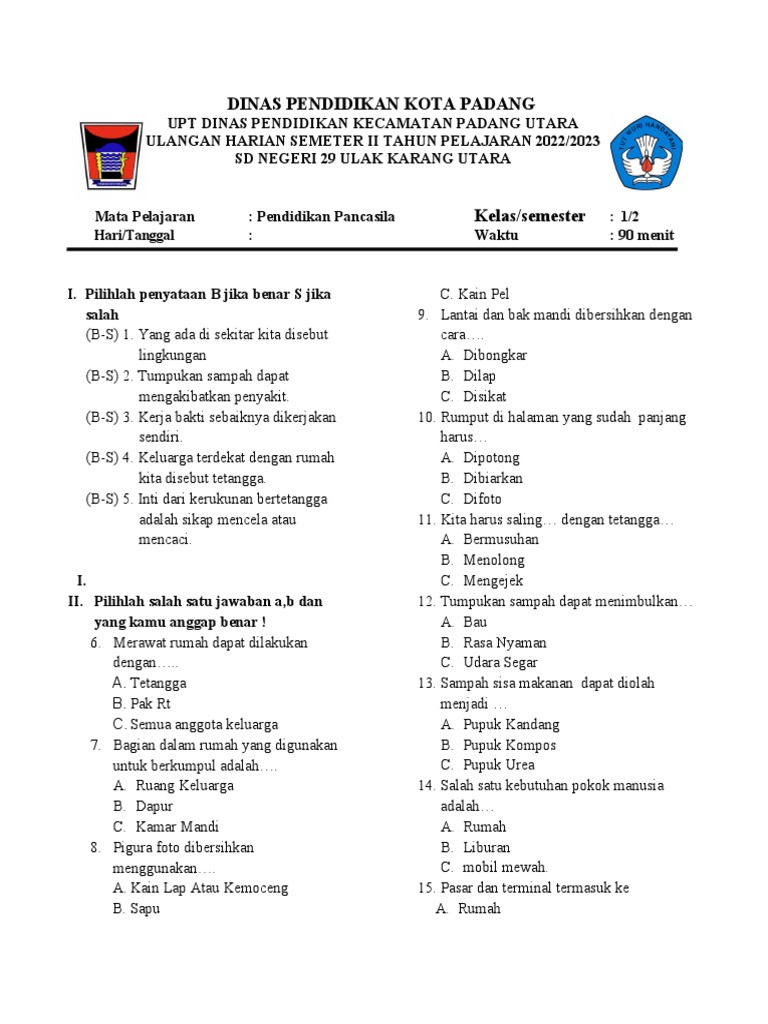 5 Contoh Soal PKN Kelas 2 Semester 1 Kurikulum 2013 yang Wajib Dikuasai Anak Agar Nilai Membaik 5 Contoh Soal PKN Kelas 2 Semester 1 Kurikulum 2013 yang Wajib Dikuasai Anak Agar Nilai Membaik