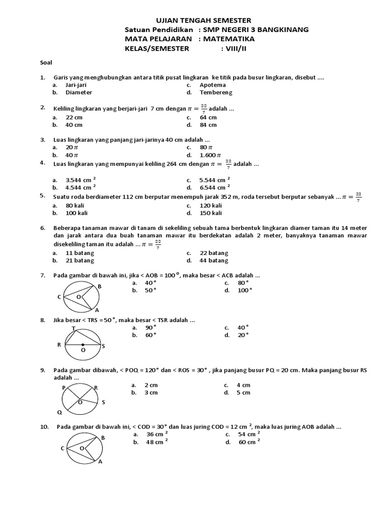 Rahasia Skor Tinggi Raih Nilai Sempurna dengan Kumpulan Soal Try Out Matematika SMP Kelas 8 Semester 2 Rahasia Skor Tinggi Raih Nilai Sempurna dengan Kumpulan Soal Try Out Matematika SMP Kelas 8 Semester 2