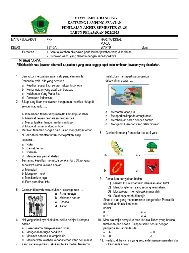 Wajib Tahu! Bocoran soal pkn kelas 3 sd semester 2 pilihan ganda agar nilai ujian sempurna Wajib Tahu! Bocoran soal pkn kelas 3 sd semester 2 pilihan ganda agar nilai ujian sempurna