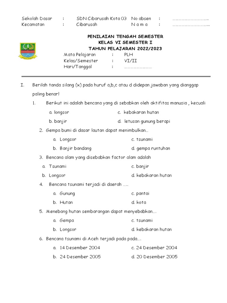 Wajib Tahu Latihan Soal UN PLH Kelas 6 Semester 2 Agar Nilai Sempurna di Ujian Akhir