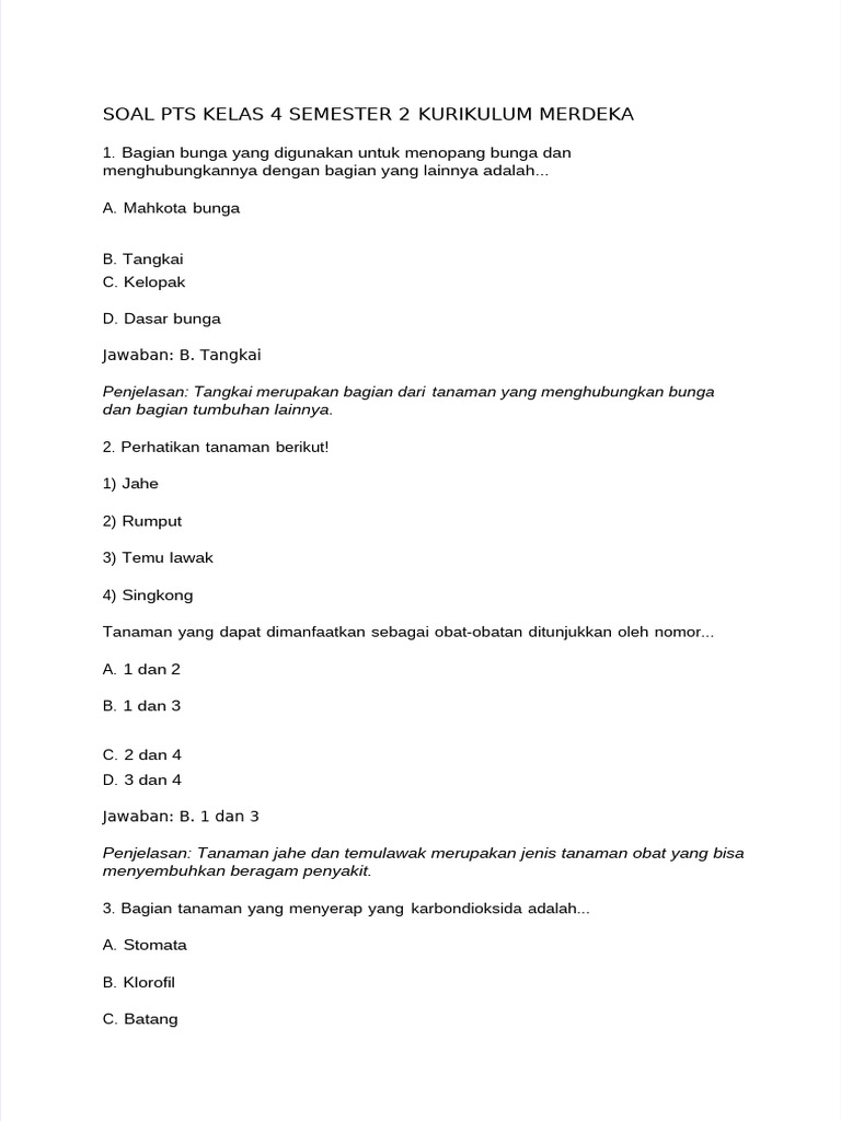 Wajib Tahu Link Download Soal PTS Kelas 4 Semester 2 Kurikulum 2013 Terlengkap