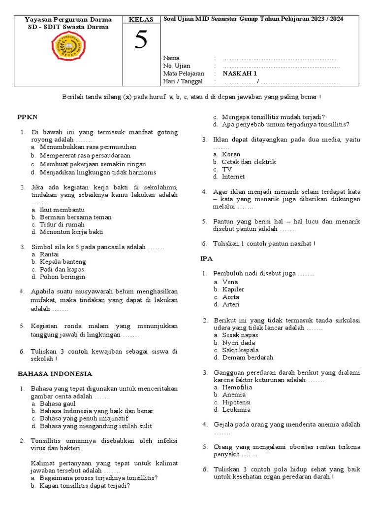 Wajib Tahu Macam Soal Paragraf SD Kelas 5 Semester 2 Agar Nilai Ujian Langsung Melejit Wajib Tahu Macam Soal Paragraf SD Kelas 5 Semester 2 Agar Nilai Ujian Langsung Melejit